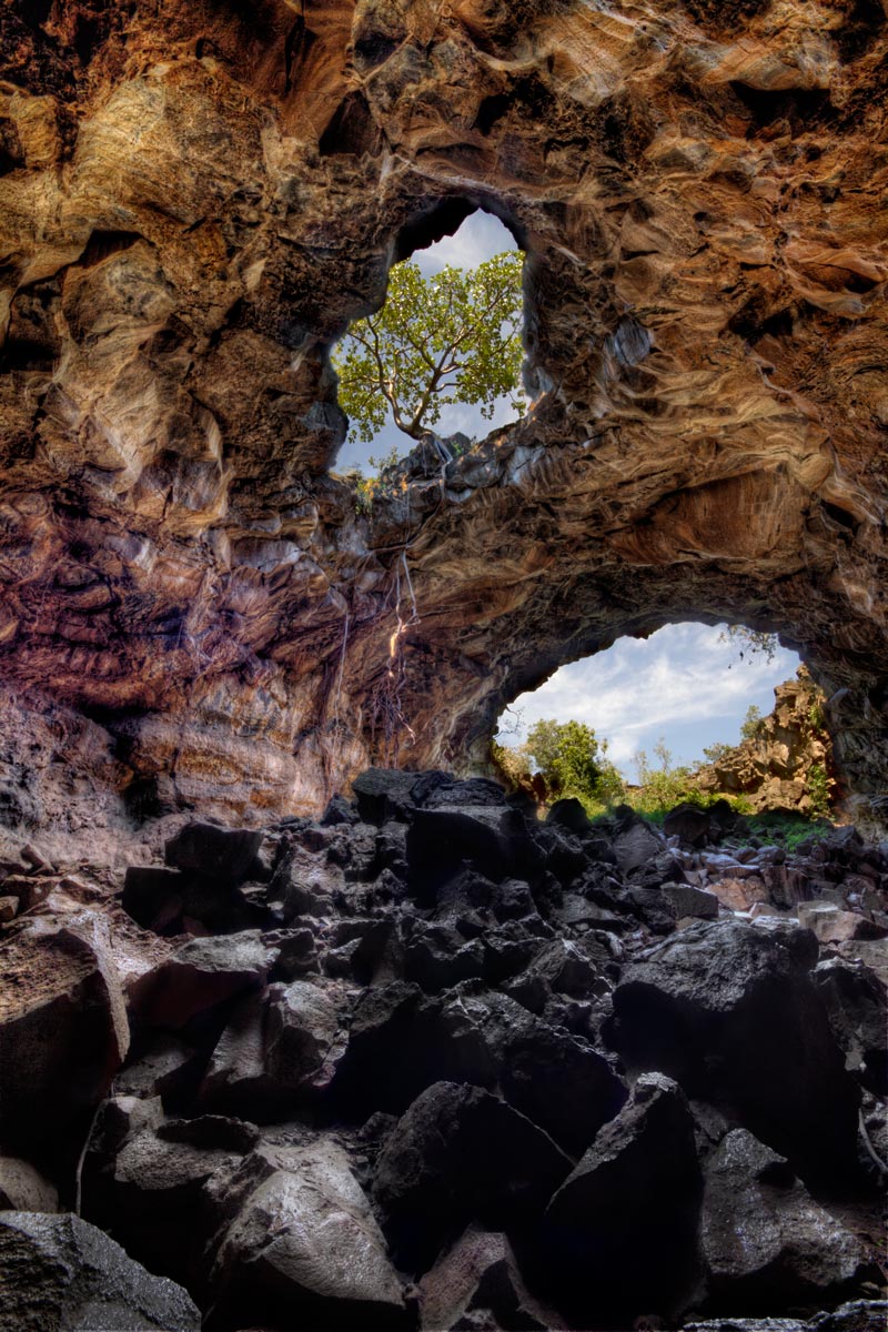 high dynamic range image of interior of cave
